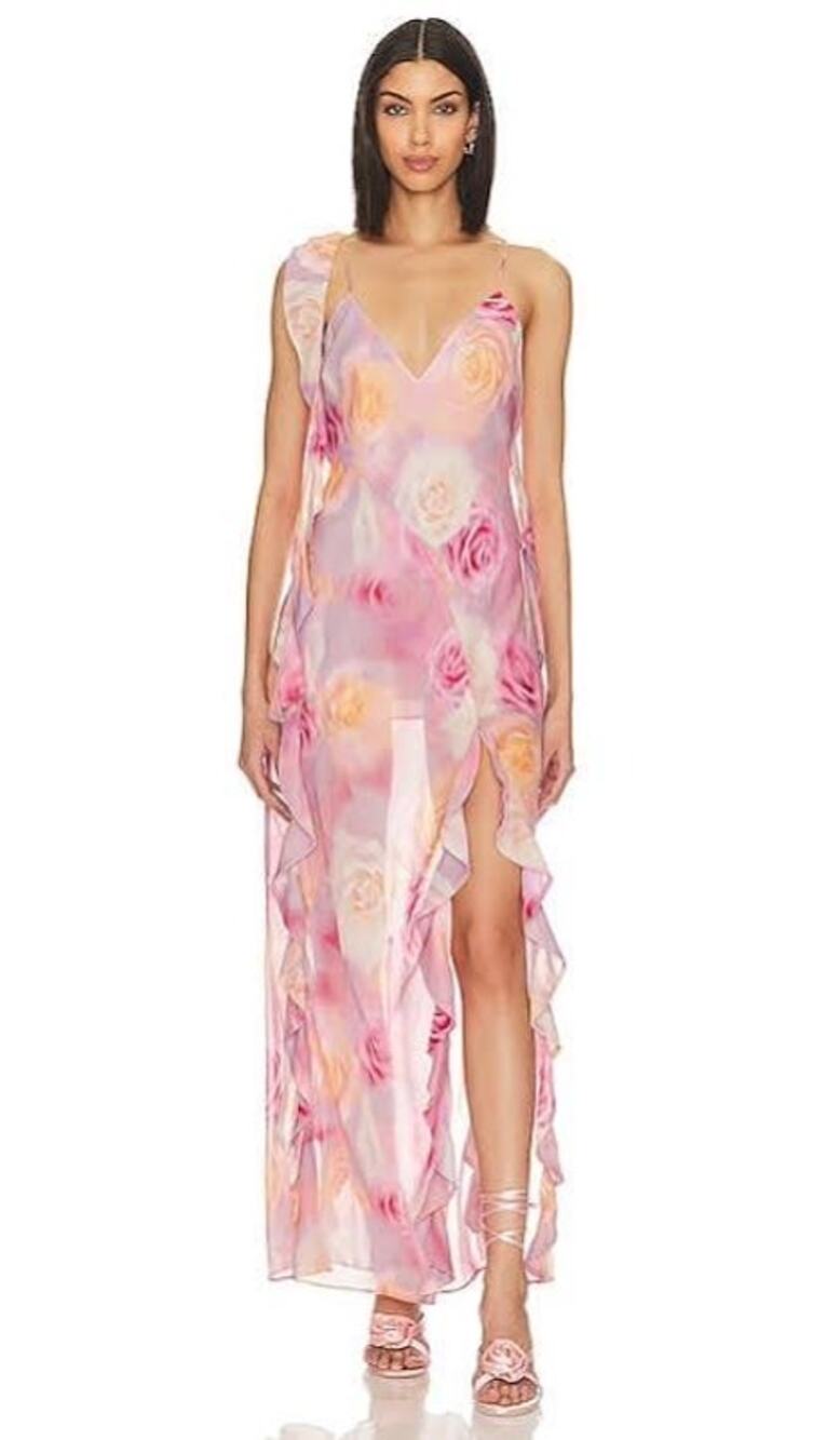 NWT For Love & Lemons Beate Maxi Dress in Pink Rose - Medium MSRP $289
